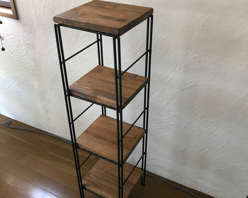 黒アイアン製4段カウンターシェルフ