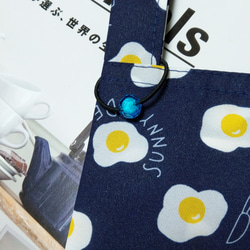 早安荷包蛋(深藍)。環保飲料袋 早餐袋 隨身萬用袋 第3張的照片