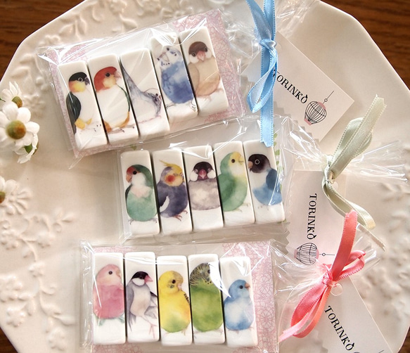 鳥・インコの箸置き5匹セット（80羽から選べる） 箸・箸置き TORINKO