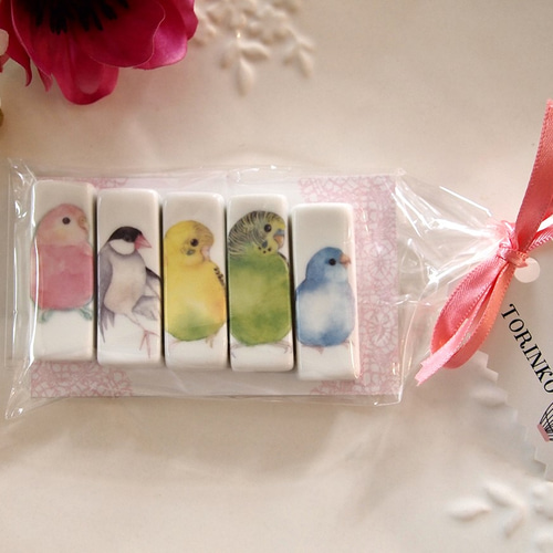 鳥・インコの箸置き5匹セット（80羽から選べる） 箸・箸置き TORINKO