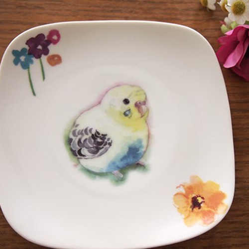 セキセイインコ 美濃焼き お皿 大皿 TORINKO 通販 2648489｜Creema