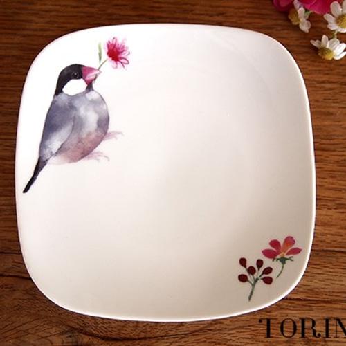 桜文鳥 美濃焼き お皿（黒文鳥） 大皿 TORINKO 通販 3292823