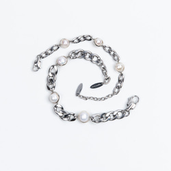 波賽頓不鏽鋼珍珠手鍊 Poseidon stainless steel pearl bracelet 第2張的照片