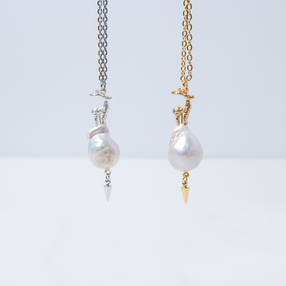 神秘公鹿巴洛克珍珠項鍊 Stag baroque pearl necklace 第1張的照片