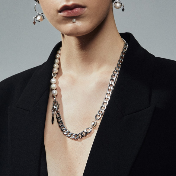 波賽頓不鏽鋼珍珠手鍊項鍊 兩用款設計 multifunctionl jewelry 第7張的照片