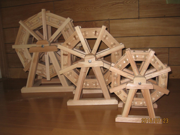 手作り 木製水車 庭園 和風 オブジェ 置物 90㌢