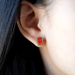 『田田製作所』木製ピアス- 台灣郵便ポスト (Silicone clip-on earring ) 3枚目の画像