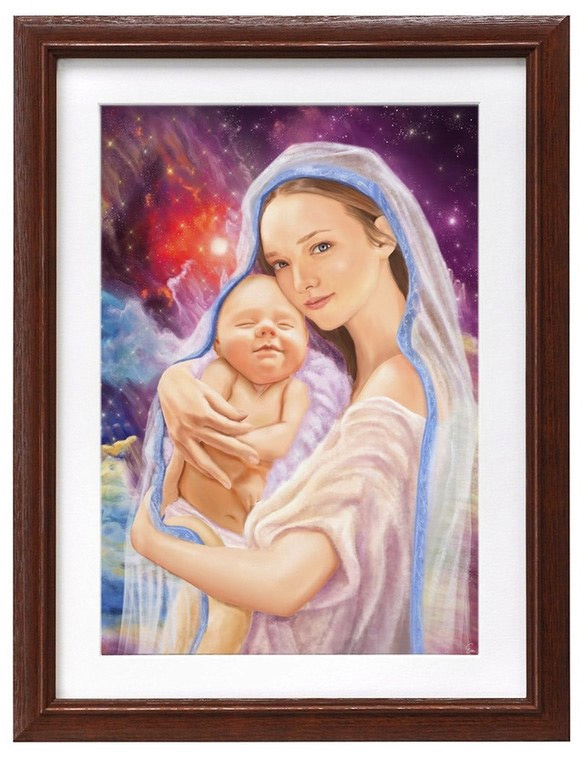 Amazon.co.jp: 聖母マリア絵画 イエスキリストアートパネル ポスター