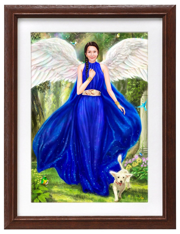 守護天使ハニエル　　絵画原画+パワーストーン 守護天使ハニエル 絵画原画+パワーストーン