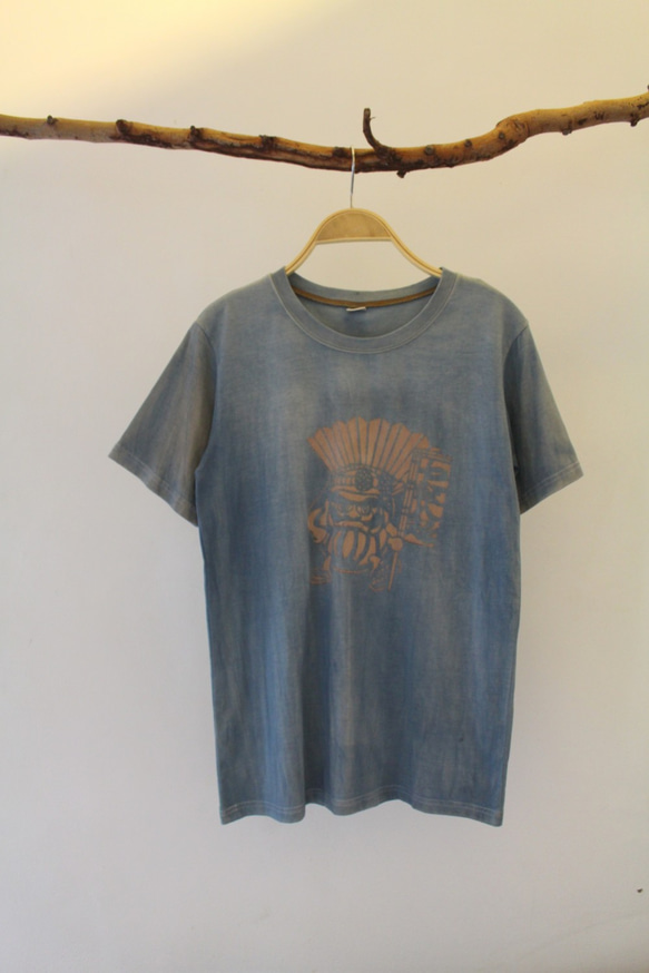綿のTシャツの7ターン8の快適な手染めisvara植生染色タンブラーシリーズ 1枚目の画像