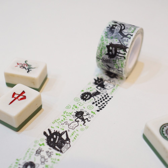 インデン陰台湾|オリジナル紙テープ - スプリング（黒および緑の部分）の友達 1枚目の画像