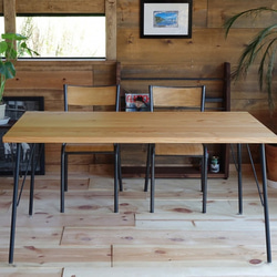 Larix forest bench set15*80　国産無垢材　ダイニングテーブル 1枚目の画像