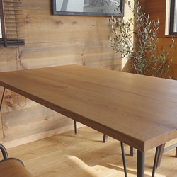 Rustic Oak 12*75 国産無垢材　天然オイル仕上　ダイニングテーブル 3枚目の画像