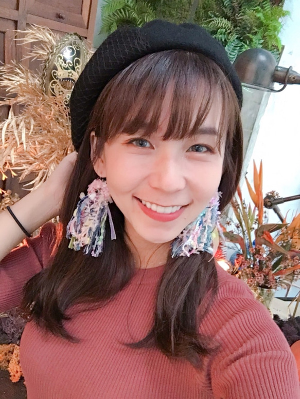 [ナンシーの]秋冬の新作&lt;夢の夢のキャッチャー&gt;日本の手染めラインの織り絡みのイヤリングでいっぱいのボヘミアン 3枚目の画像
