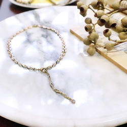 圓氐『古典鏤空』蕾絲花邊方型鋯石（18K金色）頸鍊 （二款配戴樣式）手工設計 手工製作 微復古 輕珠寶 黃銅飾 第6張的照片
