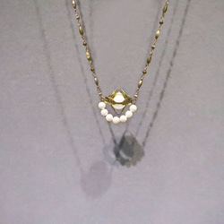 圓氐『典藏傳承』含苞女人香氣項鍊  手工設計製作 微復古 輕珠寶 黃銅飾 第5張的照片