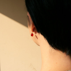 圓氐『典藏傳承』 紅瑪瑙寶石耳環 第3張的照片