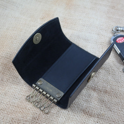 APEE皮手工~鑰匙包,鎖包~水波紋黑~免費烙印英文 第3張的照片