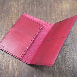 APEE皮手工~護照夾~鱷魚皮紋黑+紅 第3張的照片