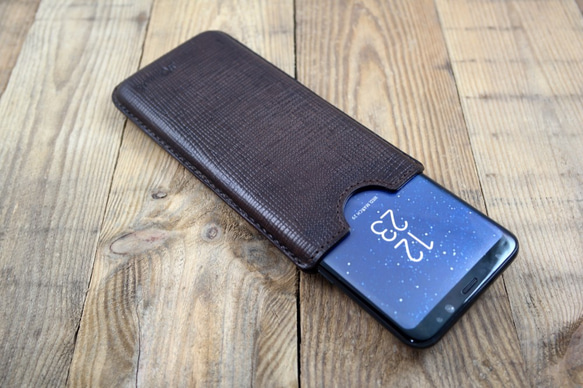 APEE皮手工~~塑型手機皮套~十字紋巧克力~(Samsung S8 / S8+) 第2張的照片