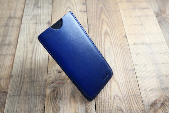 APEE皮手工~塑型手機皮套~素面深藍~Sony XZ2 第2張的照片