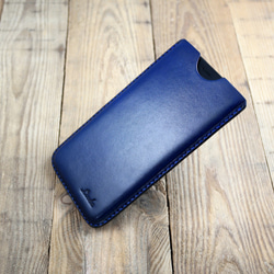 APEE皮手工~塑型手機皮套~素面深藍~Sony XZ2 第3張的照片