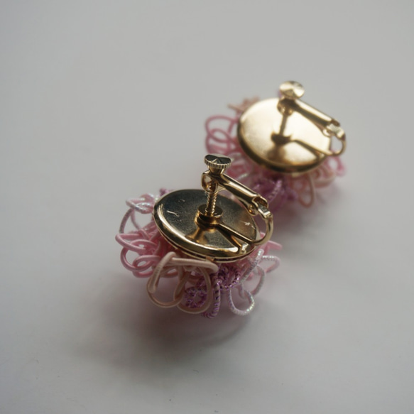 Mizuhiki耳環繡球花（粉紅色）大 第4張的照片