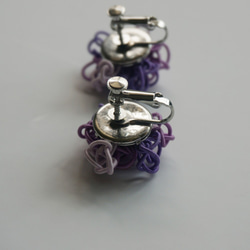 水引耳環繡球花（紫）在 第4張的照片
