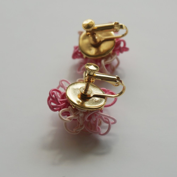 Mizuhiki耳環繡球（粉紅色）中號 第4張的照片