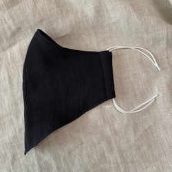 くが屋の『立体三角マスク』日本製ダブルガーゼ 黒 4枚目の画像