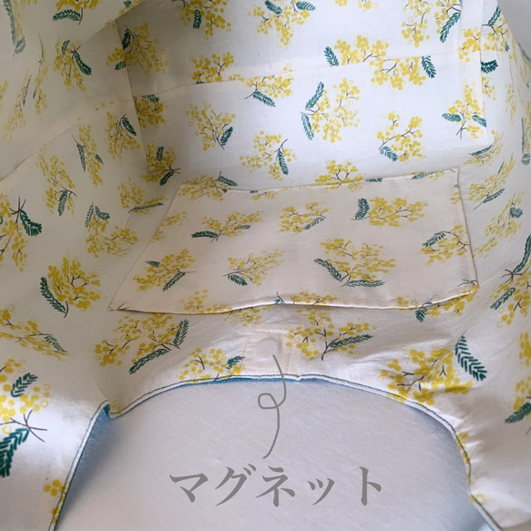 【A4大サイズ】草花手刺繍･綿麻トートバッグ･アクアブルー【くが屋】 6枚目の画像