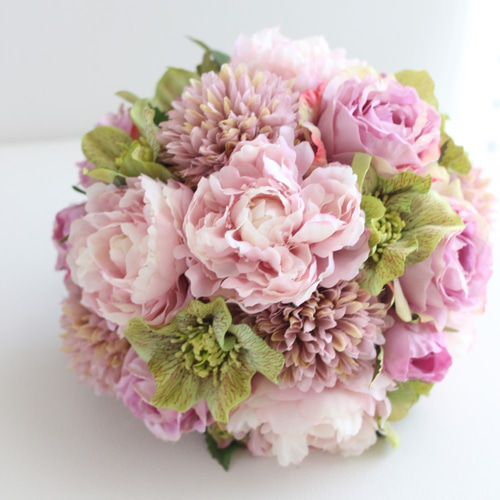 ウェディングブーケ：ピンクシャクヤク（アーティフィシャル） ブーケ