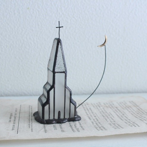 【署名配送】caco オブジェ 教会と月 教会とお月さまのオブジェ（大） その他インテリア雑貨 caco 通販