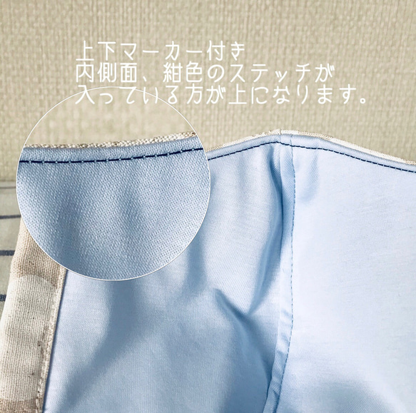 ◯再販！◯即納◯夏マスク 接触冷感 立体 4層構造 大人用 レギュラーサイズ 綿麻 北欧風 花柄 モネット 白 6枚目の画像