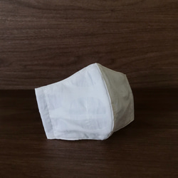 ◯再販！◯即納◯夏マスク 接触冷感 立体 4層構造 大人用 レギュラーサイズ 塩縮綿 北欧風 Ruuvi 白x白 2枚目の画像