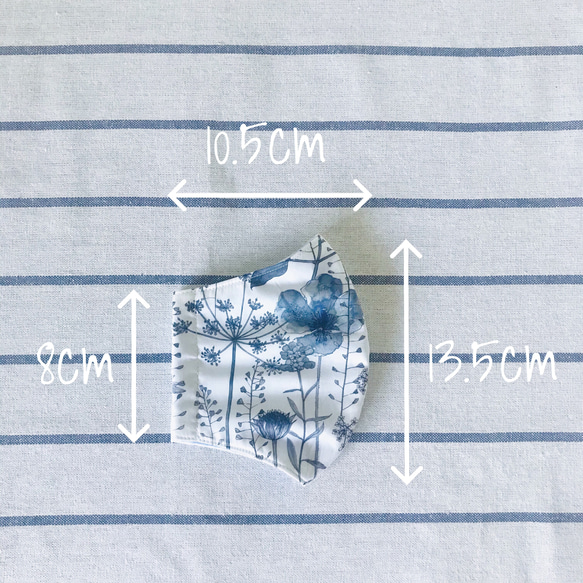 ◯新作！◯即納◯夏マスク 接触冷感 立体 4層構造 大人用 レギュラーサイズ 綿 リバティ生地 Irma グレー 8枚目の画像