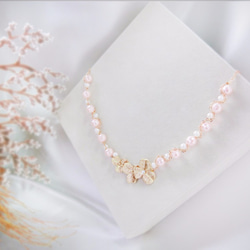 [雪]桜の真珠のネックレスの草ジュースソース：F160143N 2枚目の画像