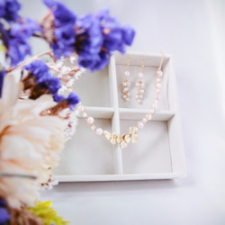 [雪]桜の真珠のネックレスの草ジュースソース：F160143N 3枚目の画像
