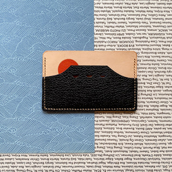 手工製作旭日升富士山皮革名片卡夾 第4張的照片