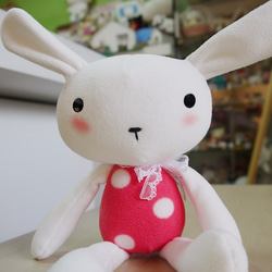 Bucute寶寶的第一隻兔兔/彌月/生日禮物/人氣/手工/娃娃/手作/細緻/白布蘿兔 第3張的照片