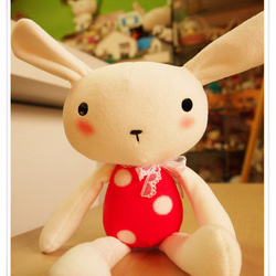 Bucute寶寶的第一隻兔兔/彌月/生日禮物/人氣/手工/娃娃/手作/細緻/白布蘿兔 第6張的照片