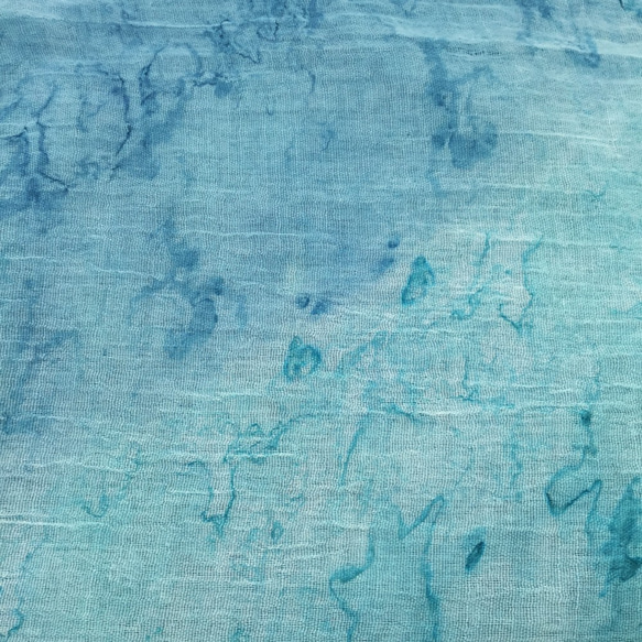 [藍海] 圍巾 絲巾 披肩 手染 渲染 染色/客製化 交換禮物 聖誕禮物 第5張的照片