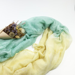 [森林沐浴] 圍巾 絲巾 披肩 手染 渲染 染色/客製化 交換禮物 聖誕禮物 第1張的照片