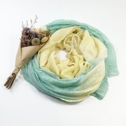 [森林沐浴] 圍巾 絲巾 披肩 手染 渲染 染色/客製化 交換禮物 聖誕禮物 第2張的照片