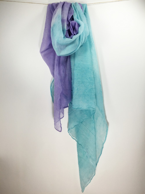 [Tanzanite] Tie dye/scarf/shawl 3枚目の画像
