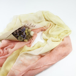 [暖桔] 圍巾 絲巾 披肩 手染 渲染 染色/客製化 交換禮物 聖誕禮物 第1張的照片