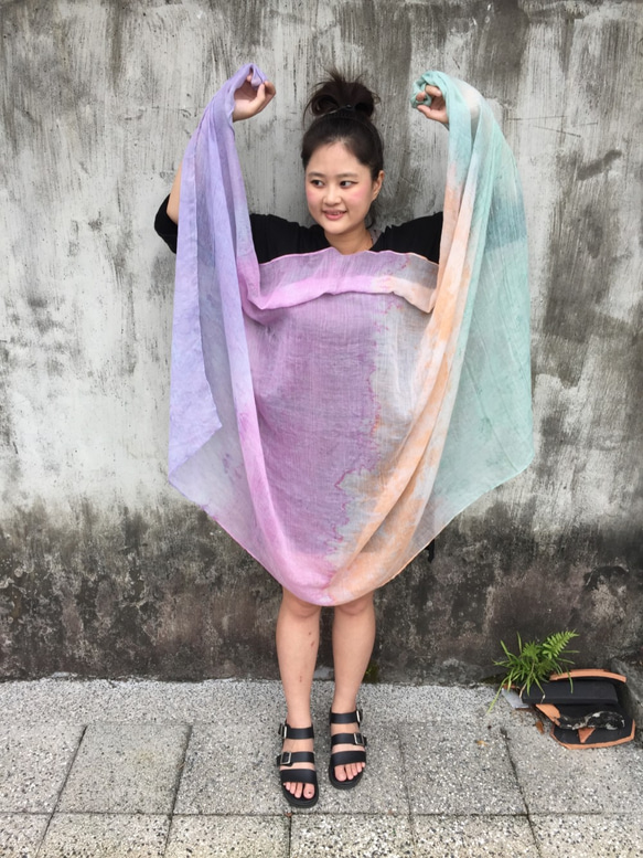 [Rainbow B] Tie dye/scarf/shawl 5枚目の画像