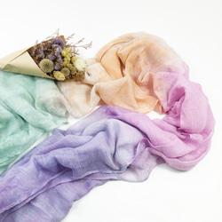 [彩虹B]  圍巾 絲巾 披肩 手染 渲染 染色/客製化 交換禮物 聖誕禮物 第7張的照片