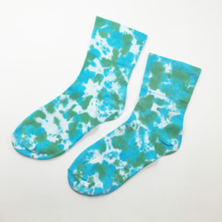 [地球] 襪子 3/4寬口襪 手染 渲染 染色/客製化 交換禮物 聖誕禮物 第1張的照片
