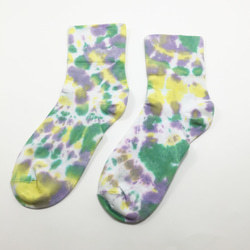 [甜圓] 襪子 3/4寬口襪 手染 渲染 染色/客製化 交換禮物 聖誕禮物 第1張的照片
